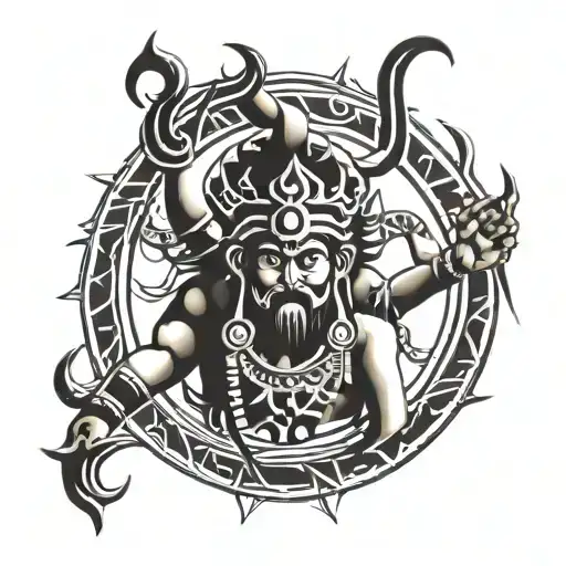 Lord Rudra Avtar combination tattoo design idea