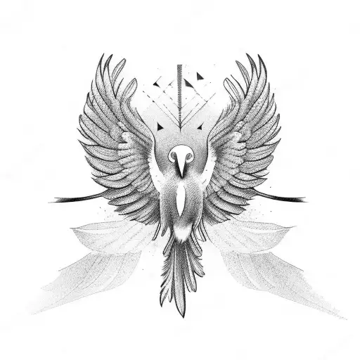 bird Wings in flight tattoo design idea