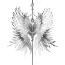 bird Wings in flight tattoo design idea