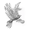 bird Wings in flight tattoo design idea
