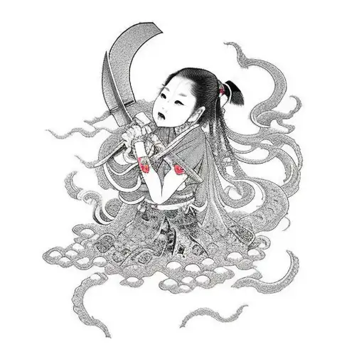 Shinobu Oshino produces sword from her mouth loli shinobu tattoo design idea