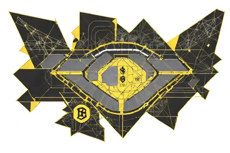 BVB Stadium and Dortmund signs intertwined tattoo design idea