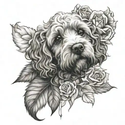 cockapoo roses tattoo design idea