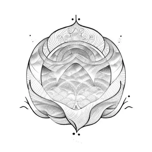 Ocean Wave + Sun tattoo design idea