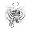 snake with rose tattoo design idea
