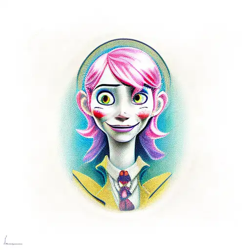 coraline jones with the circus rats tattoo design idea