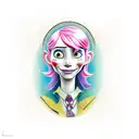 coraline jones with the circus rats tattoo design idea