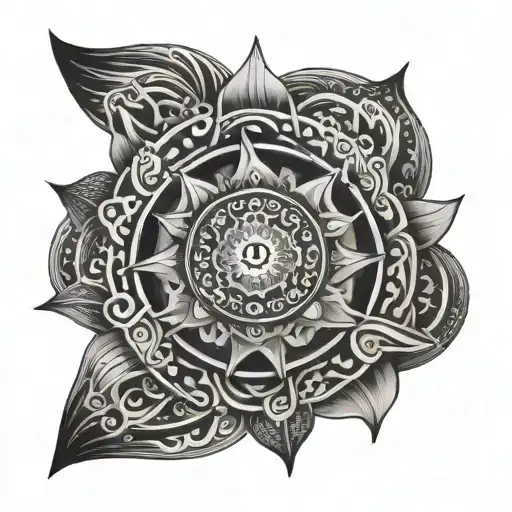 dharma chakra mandala design incorporating elements tattoo design idea
