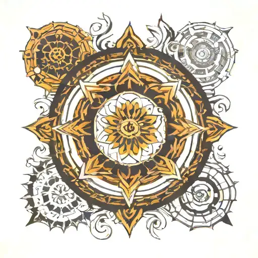 dharma chakra mandala design incorporating elements tattoo design idea