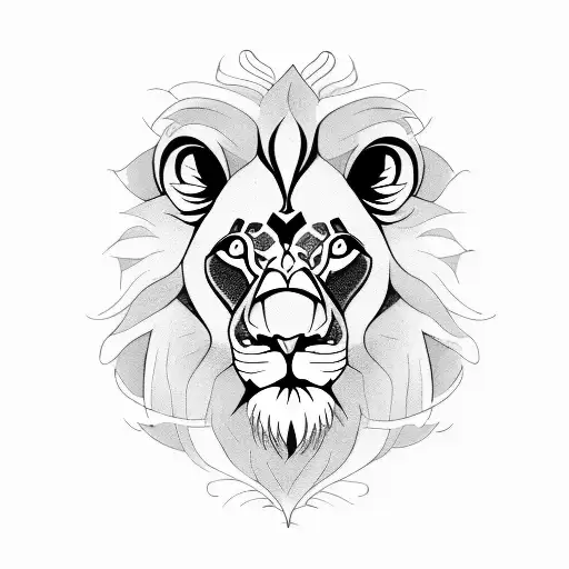 Lion eating ant tattoo design idea