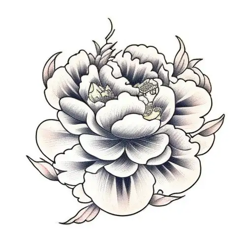 Peony tattoo design idea