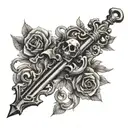 skeleton key tattoo design idea