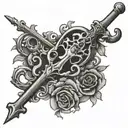 skeleton key tattoo design idea