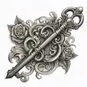 skeleton key tattoo design idea