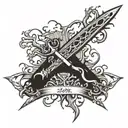 a neuron with a dagger stabbing tattoo design idea