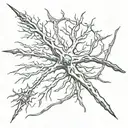 Neuron and dagger going tattoo design idea