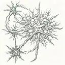 Neuron and dagger going tattoo design idea