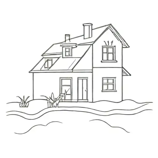 married, beach, sea guard house  tattoo design idea