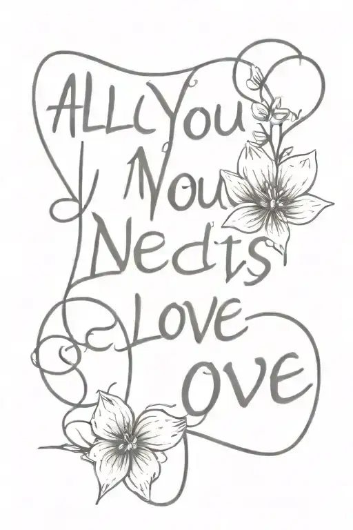 all you need is love  tattoo design idea