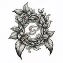 black and grey traditional laurel wreath on knee tattoo design idea