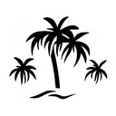 Ocean Waves and palm tree tattoo design idea