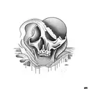 beach scene with skeletons  tattoo design idea