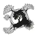 An intricate tattoo design of a tree of life intertwined with neurons, symbolizing the connection between nature and the mind tattoo design idea