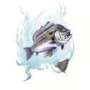 barramundi fish tattoo design idea