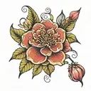 birth flower for July, September, november tattoo design idea