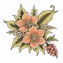 birth flower for July, September, november tattoo design idea