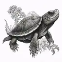 snapping turtle skull tattoo design idea