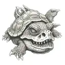 snapping turtle skull tattoo design idea