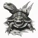 snapping turtle skull tattoo design idea