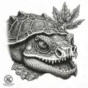 snapping turtle skull tattoo design idea