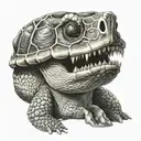snapping turtle skull tattoo design idea