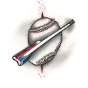 television baseball bat tattoo design idea