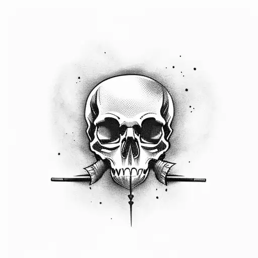 skull with smoke tattoo design idea