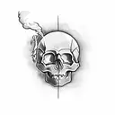 skull with smoke tattoo design idea