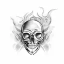 skull with smoke tattoo design idea