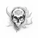 skull with smoke tattoo design idea