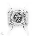 chain broken by powerful sound waves tattoo design idea