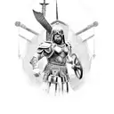 gladiator warrior tattoo design idea