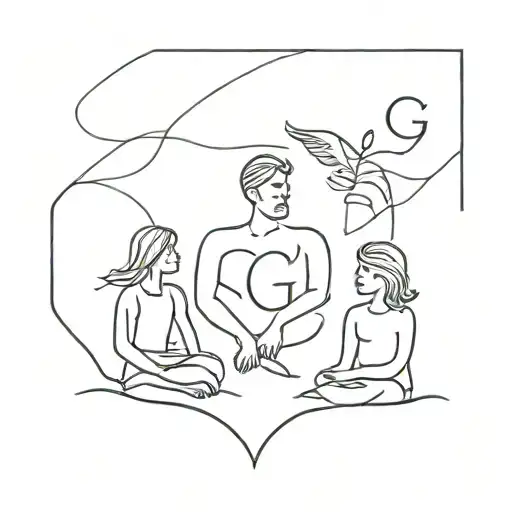 family with the initials G V E L tattoo design idea