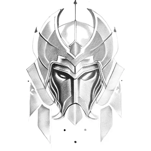 spartan armor tattoo design idea