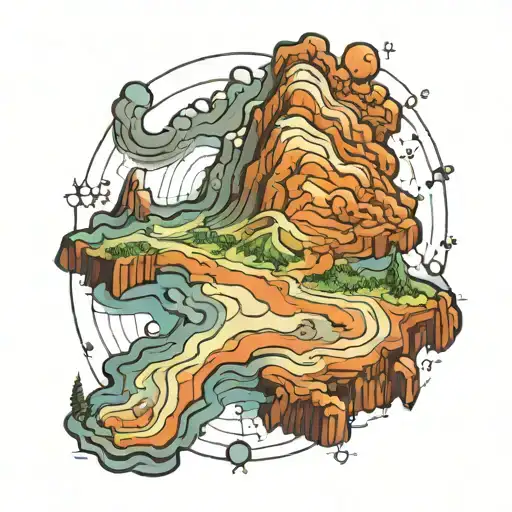 topographic map  tattoo design idea