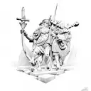 greek strength tattoo design idea