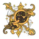 Taurus Pisces constellation intertwined tattoo design idea