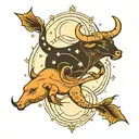 Taurus Pisces constellation intertwined tattoo design idea