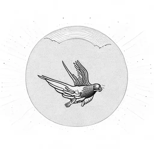 Icarus flying toward the sun and reaching towards it. tattoo design idea