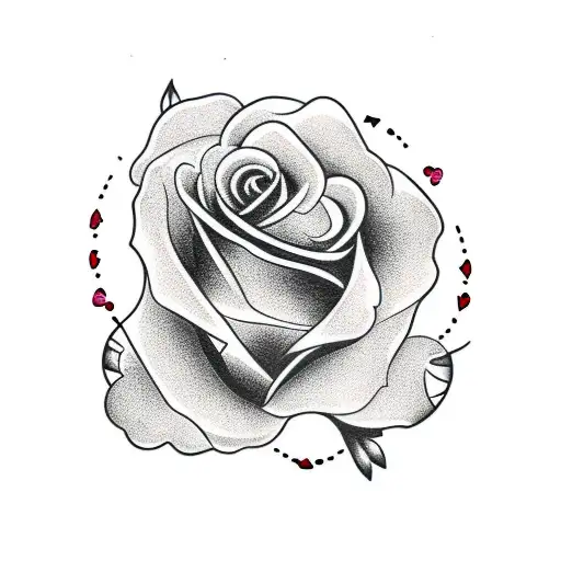 BLACK ROSE WITH PLAYING CARD PETALS tattoo design idea
